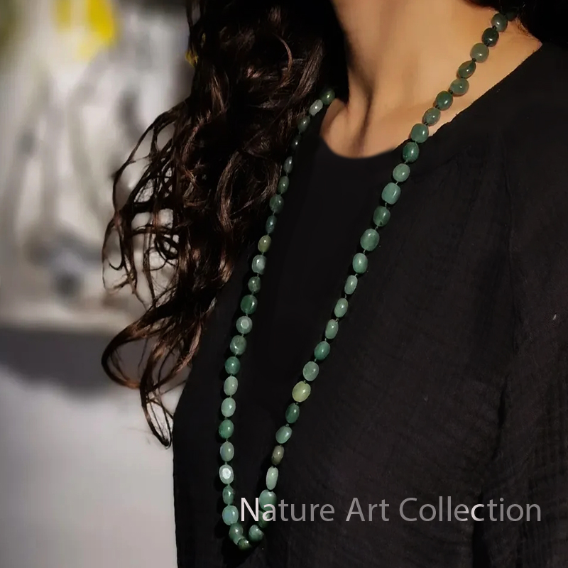 گردنبند تمام سنگ آونترین سبز