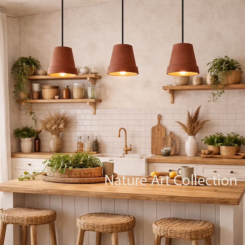 چراغ آویز سفالی IKEA نیچر آرت